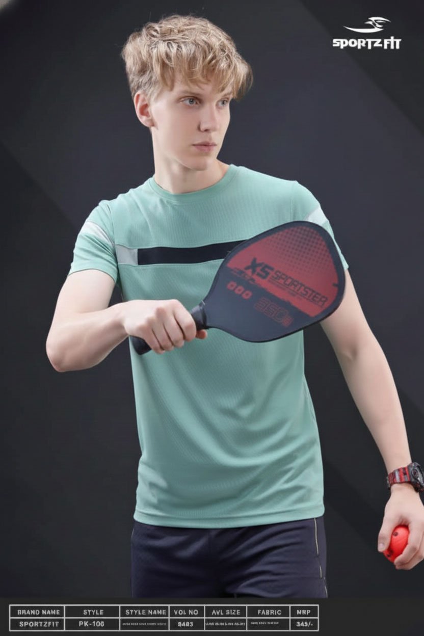 Men Round Neck T-Shirt  | Seafoam Green | M |  SBT55